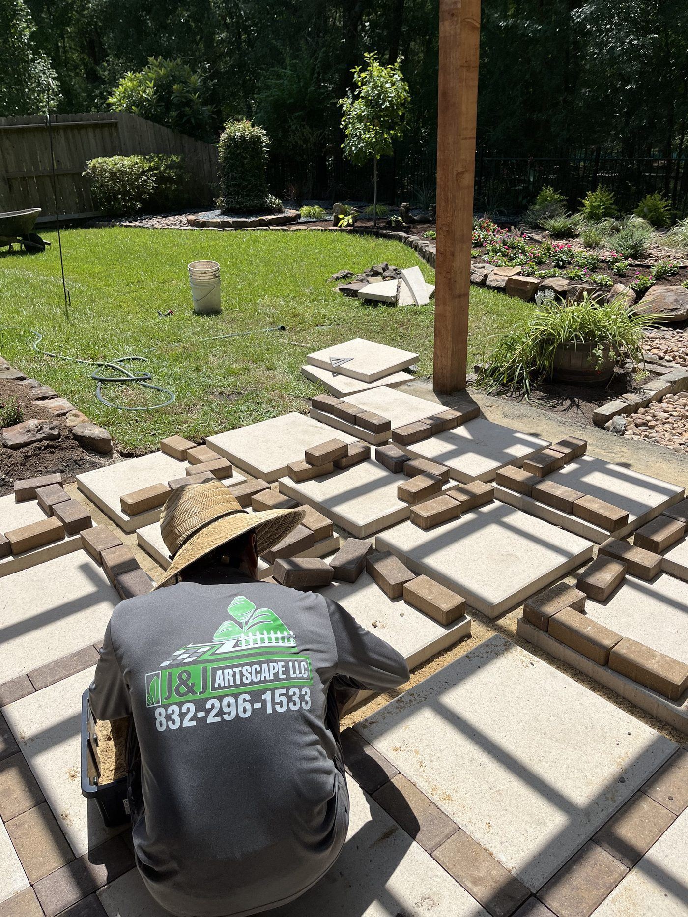 Custom paver patio installation Kingwood TX